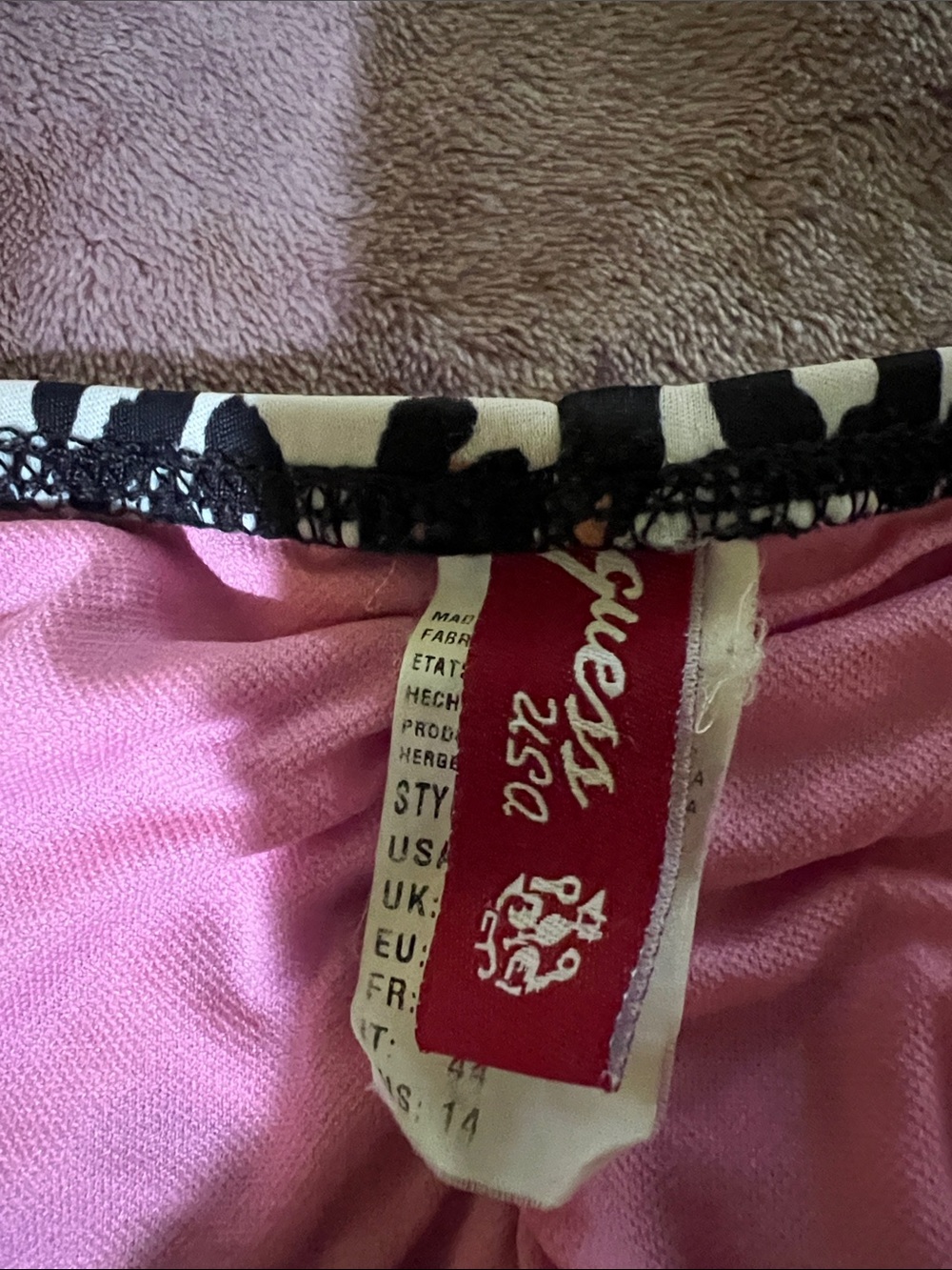 Guess Leopard Print Bikini Bottoms with Pink Lining - Picture 2 of 5